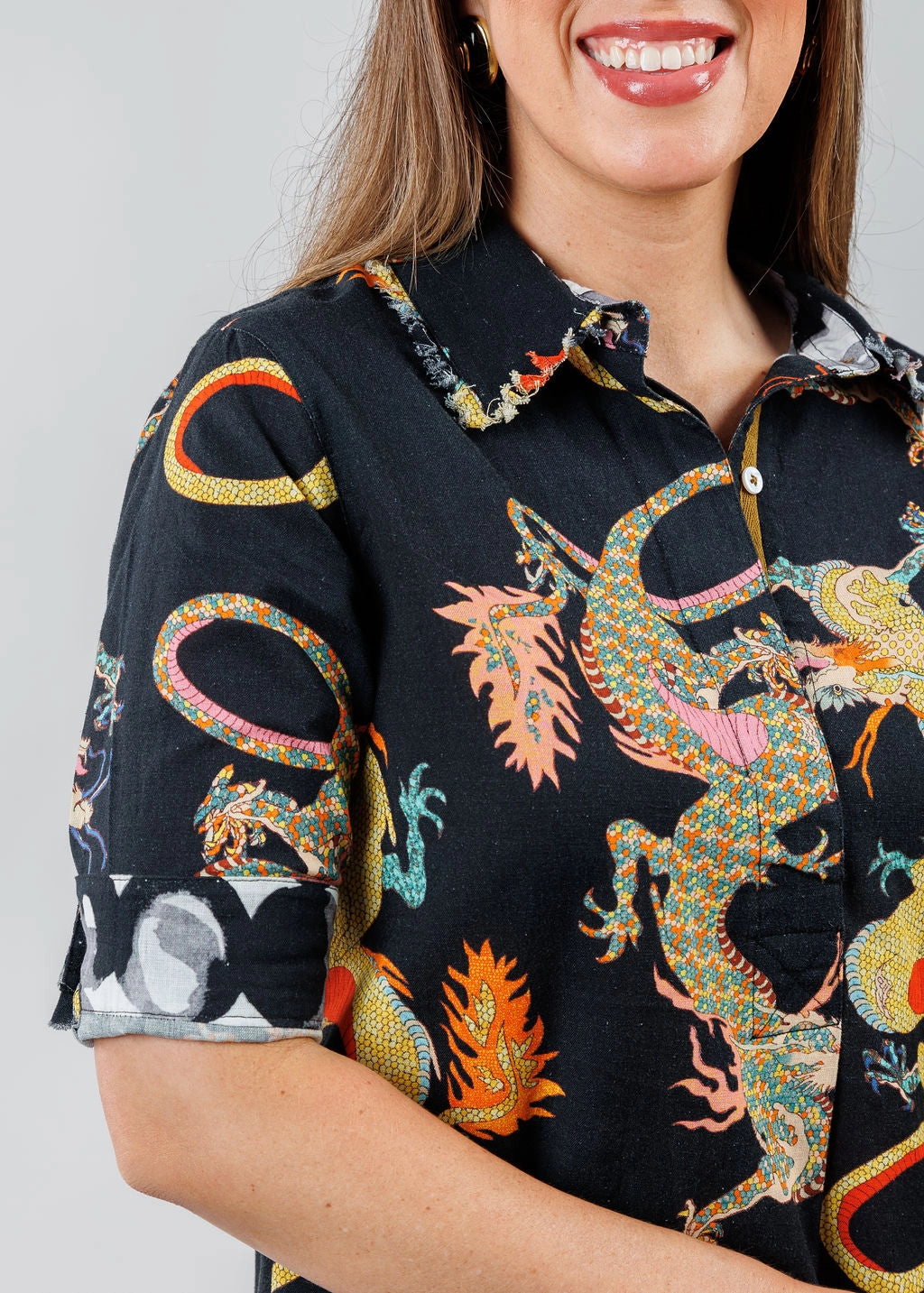 Hook-And-Eye One-Shoulder Chatham Dress - Black Dragon