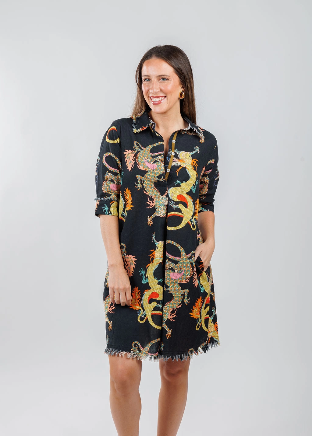 Guest Glam Floral-Pattern Chatham Dress - Black Dragon