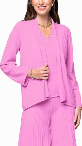 Minimalist Wear Breathable Fit Amy Shawl Collar Cardigan - Peony