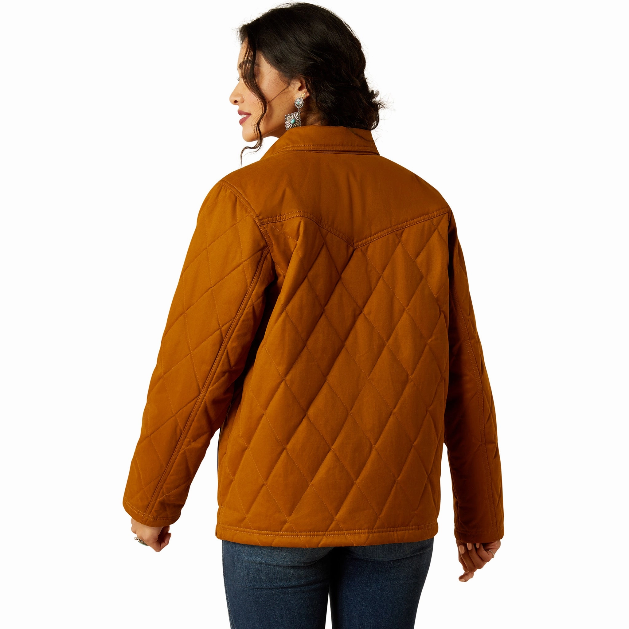 Neutral Fit Design Non Chafing Neckline Ariat Women's Grizzly Quilted Chestnut Brown Jacket