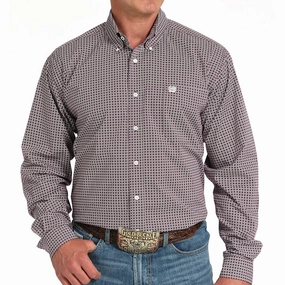 Modern Fit Cinch Men's Purple Geo Print Shirt