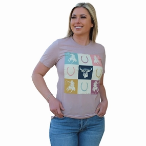 Comfy Style Rowdy Crowd Women's Cowboy Check Tee