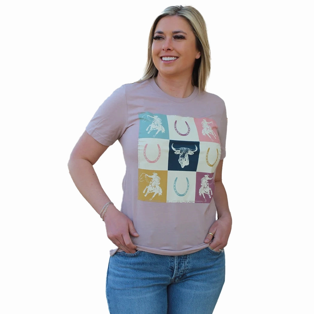 Comfy Style Rowdy Crowd Women's Cowboy Check Tee