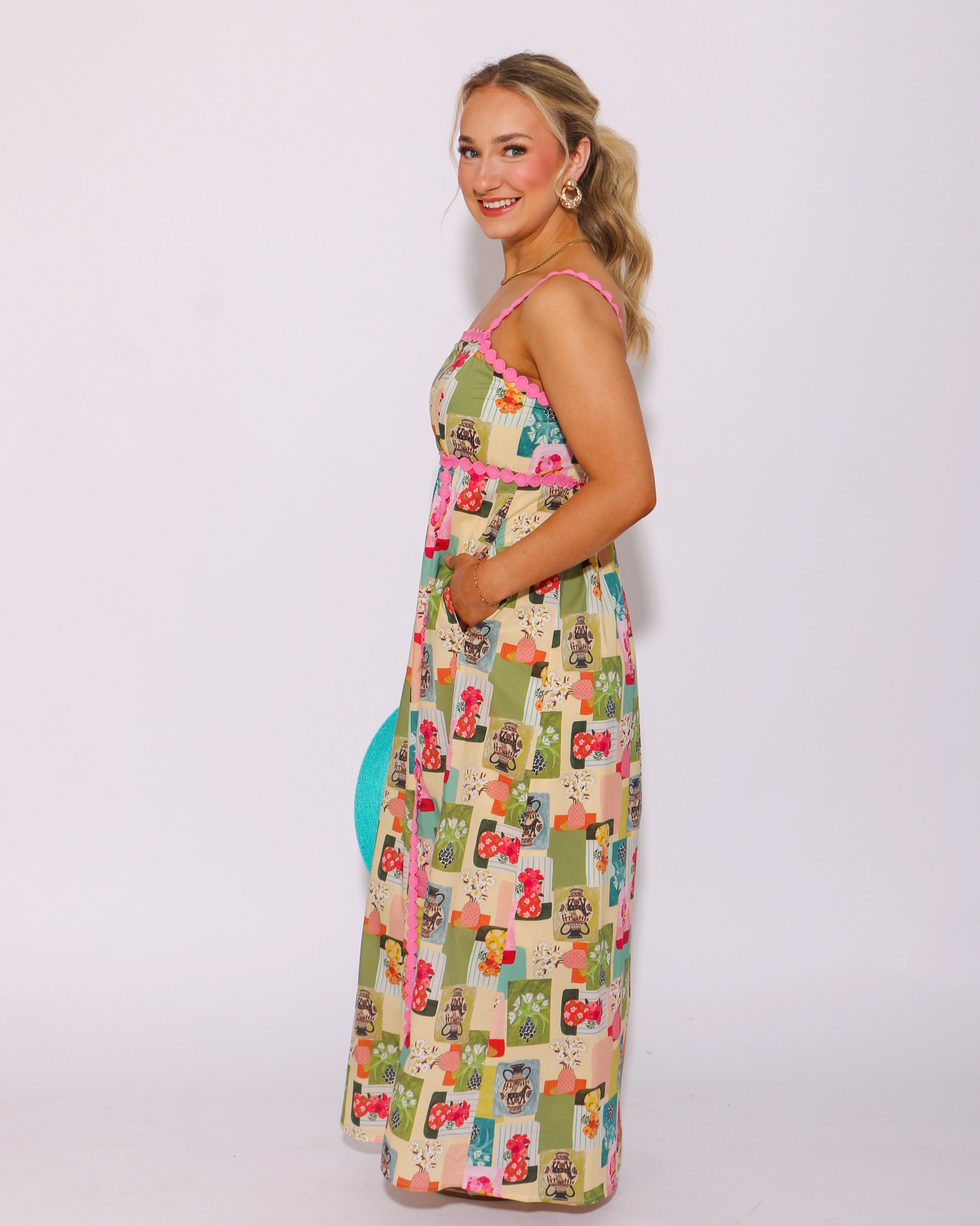 Elegant Wearable Floral Galore Abstract Midi Dress