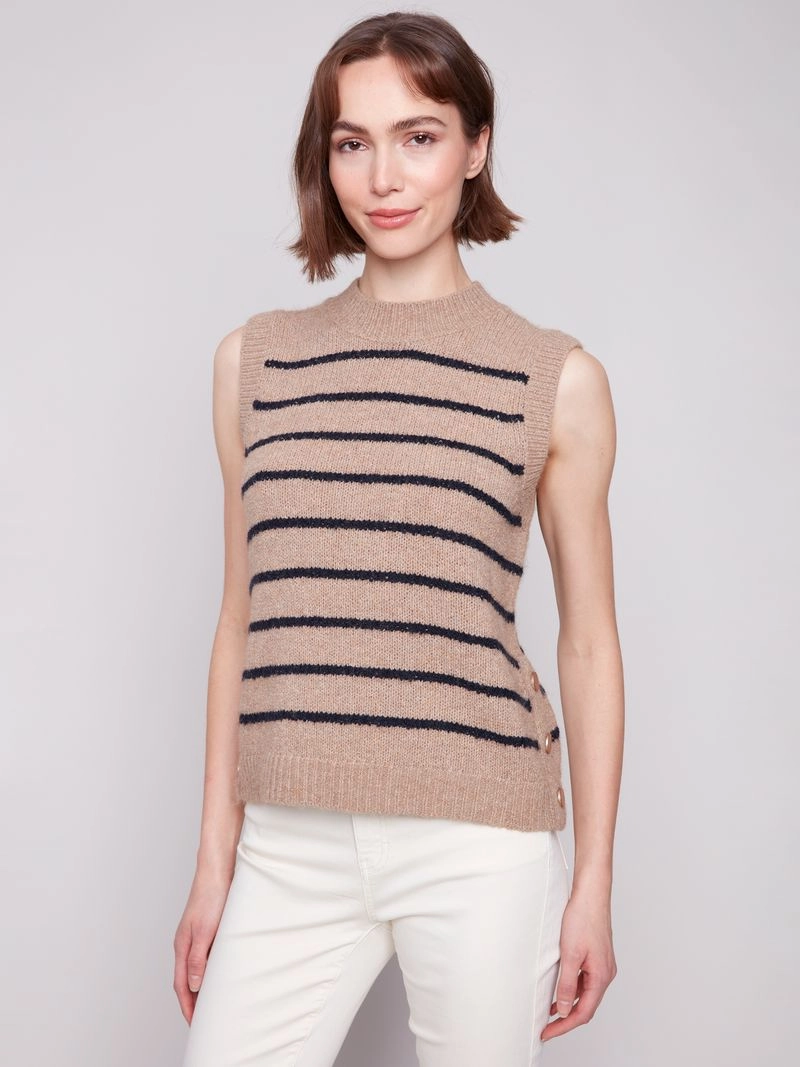 FadeResistant Treatment Charlie B. Striped Crew Neck Sweater Vest
