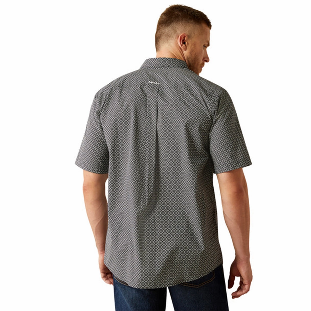 decorative element Breathable fabric Ariat Men's Gene Classic Fit Black Print Short Sleeve Shirt