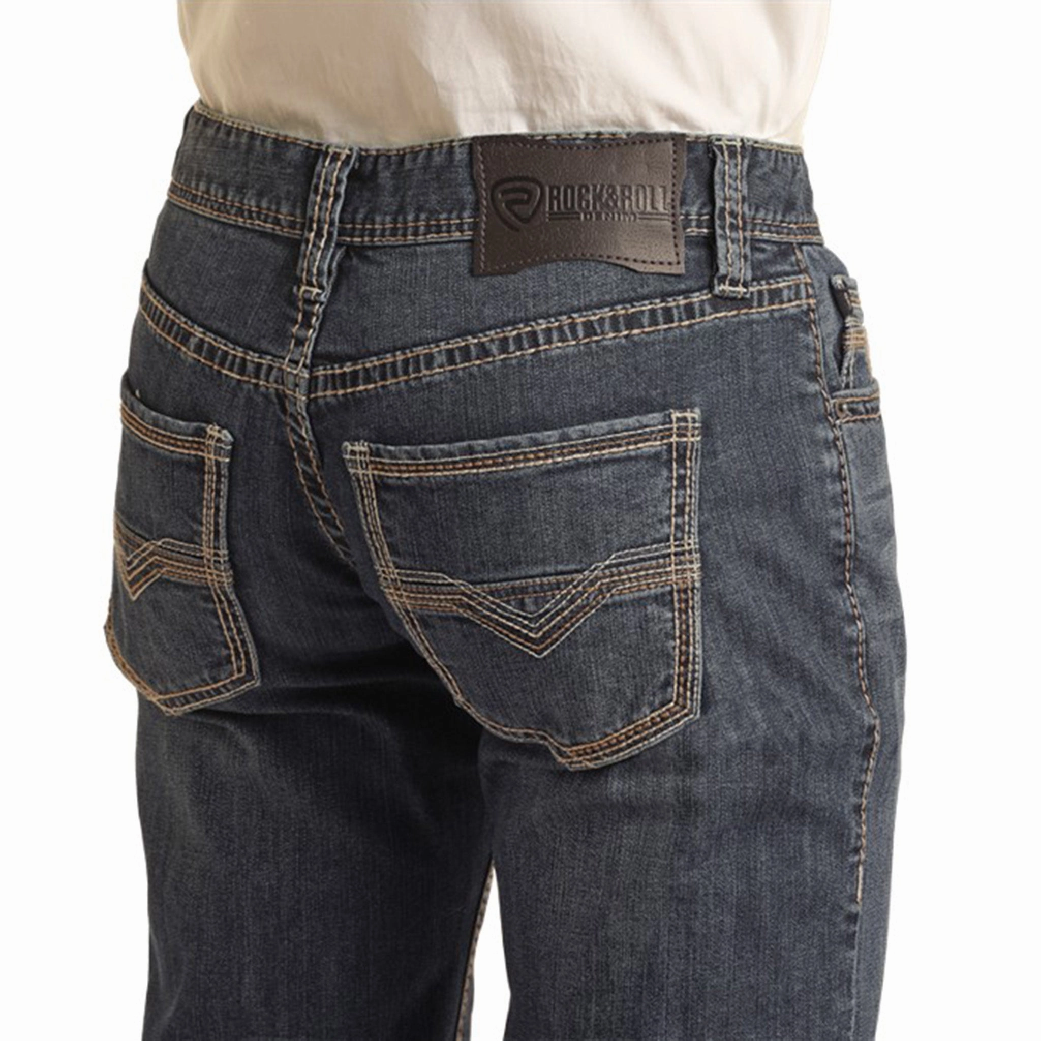 Rock & Roll Men's Dark Wash Pistol Jean Work Meeting Unisex Wear Weekend Warrior Easy Layering