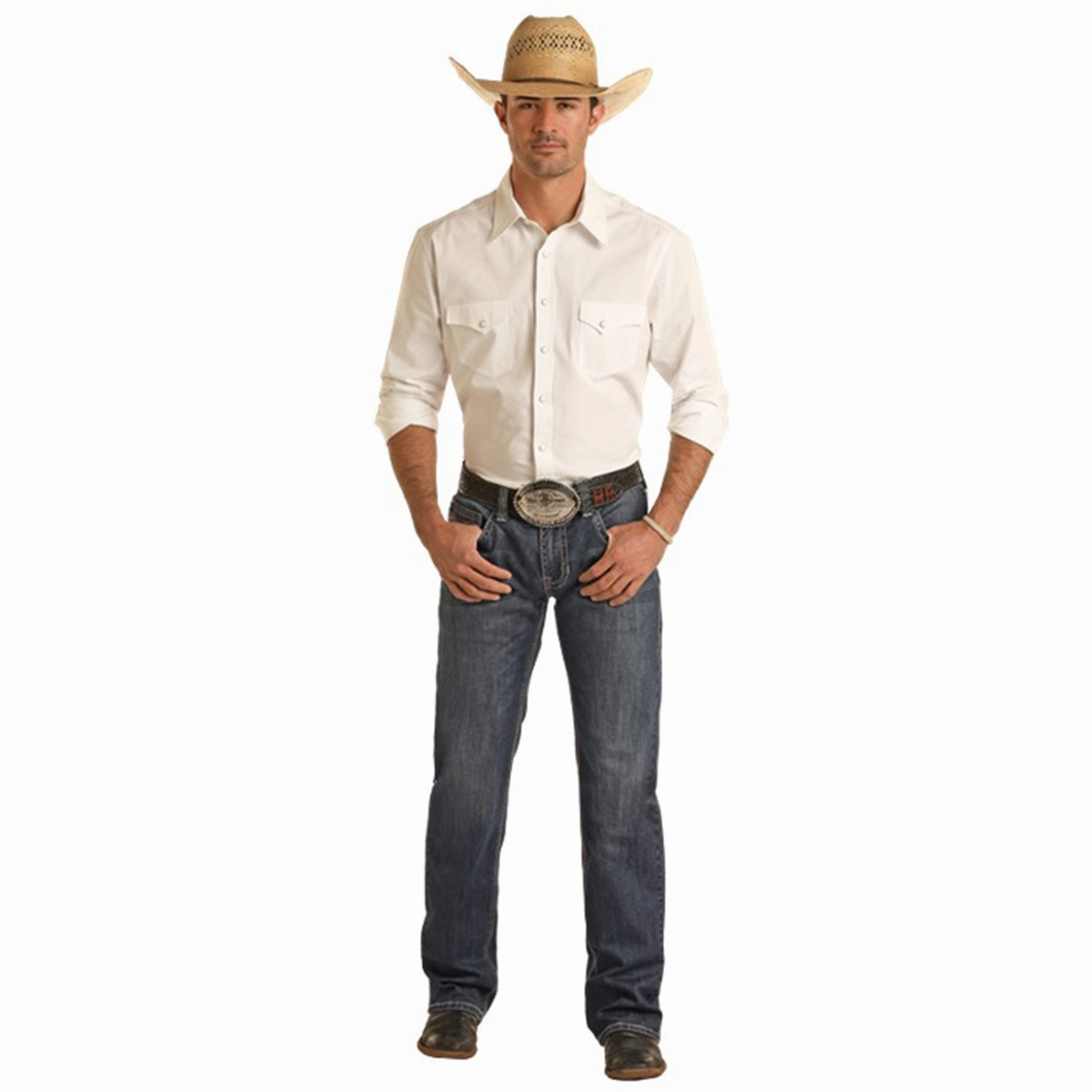 Rock & Roll Men's Dark Wash Pistol Jean Minimalist Style Chill Outfit Casual Student Outfit