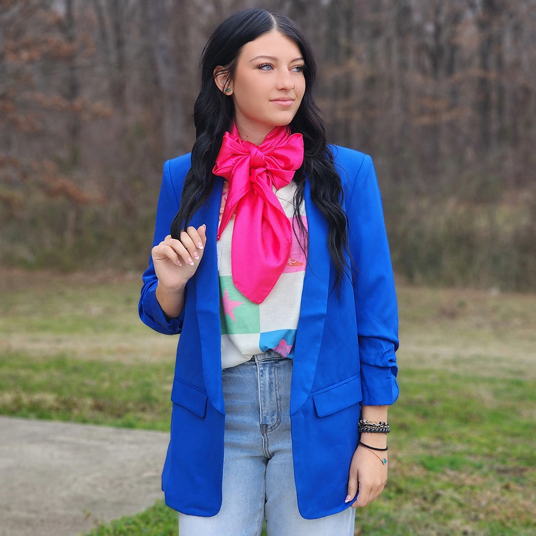 Tailored Blue Blazer Abrasion Resistant Panels Thermal Reflective Lining