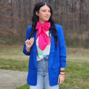 Tailored Blue Blazer Abrasion Resistant Panels Thermal Reflective Lining