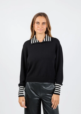 Winter Ready Layer The Sailor Pullover Sweater - Black Multi