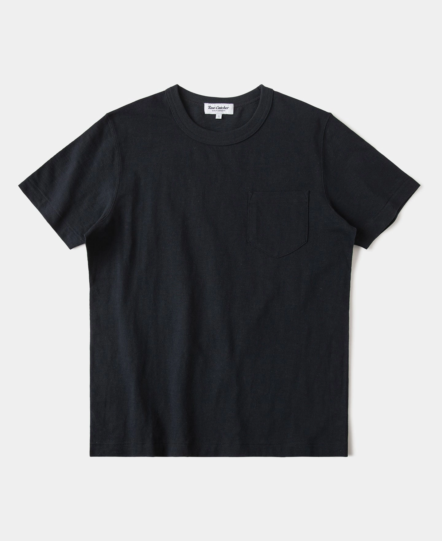 Casual Chic Look Sporty Fashion 7.4 oz Slub Cotton Loopwheel Tubular Pocket T-Shirt - Black