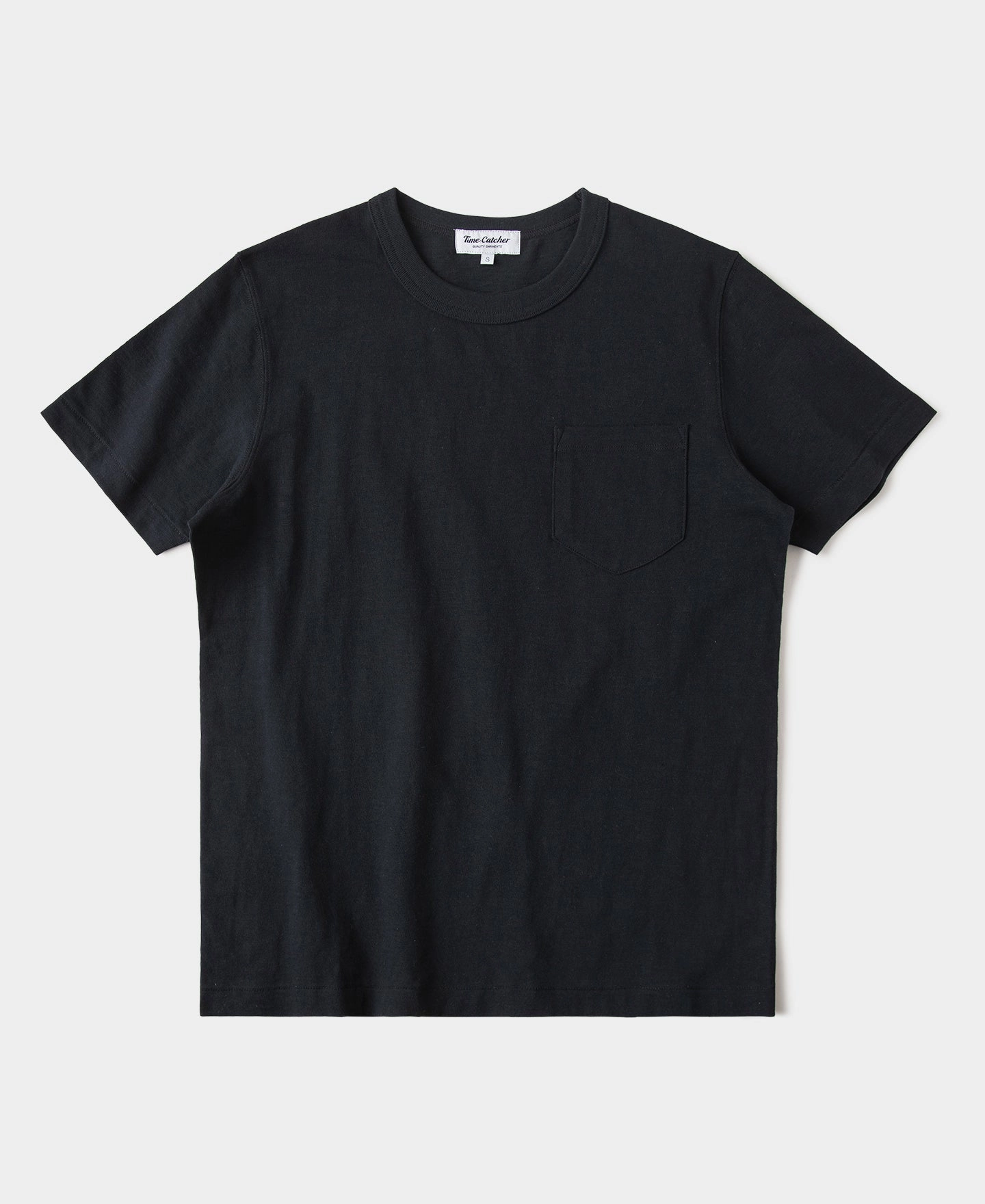 7.4 oz Slub Cotton Loopwheel Tubular Pocket T-Shirt - Black Breathable Mesh Panels Sporty Appeal