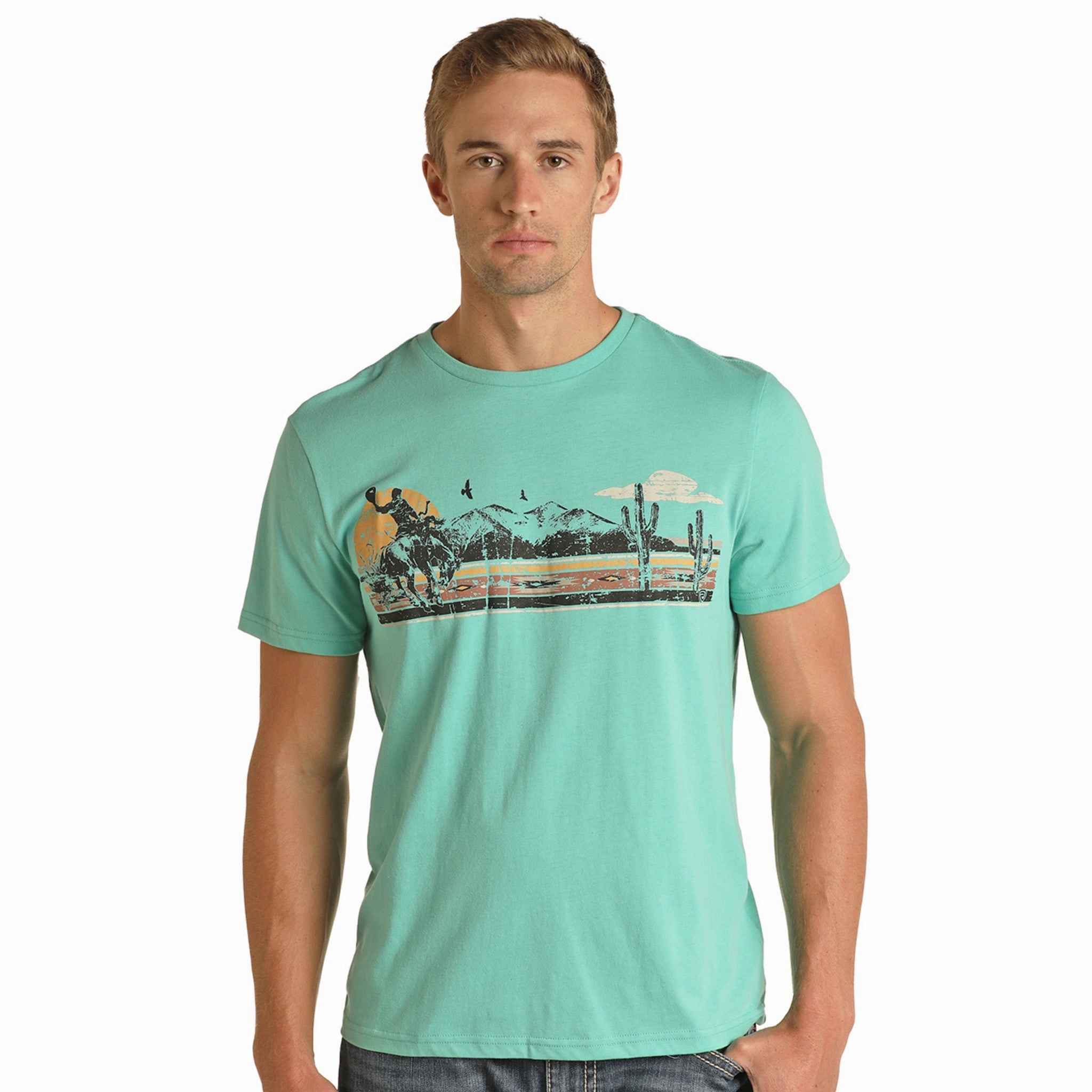 Rock & Roll Desert Turquoise Tee gender-neutral Sustainable Material