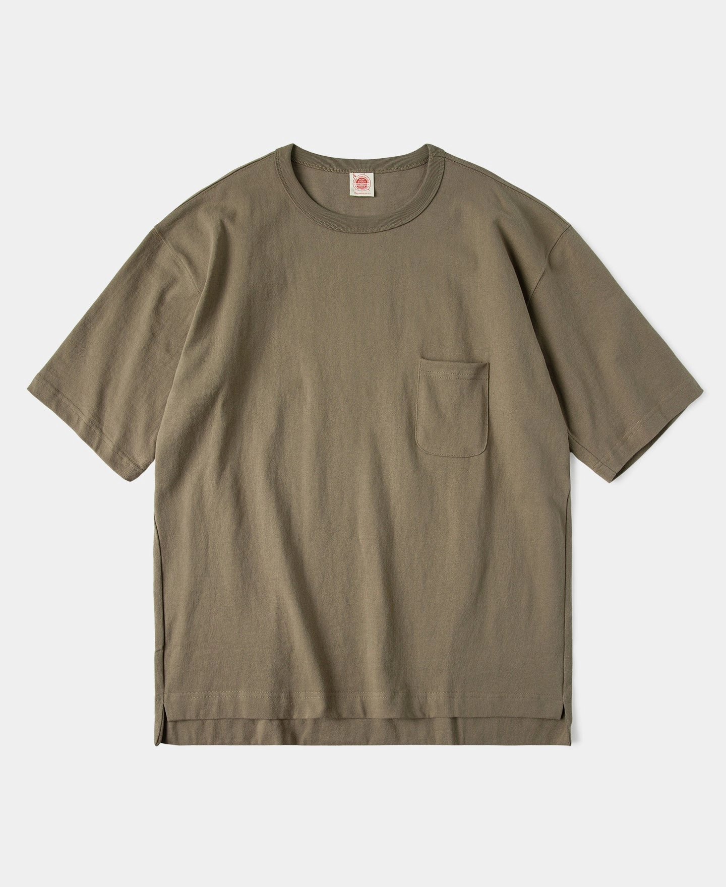 Seam Free Back 9.8 oz Cotton Classic Pocket T-Shirt - Khaki