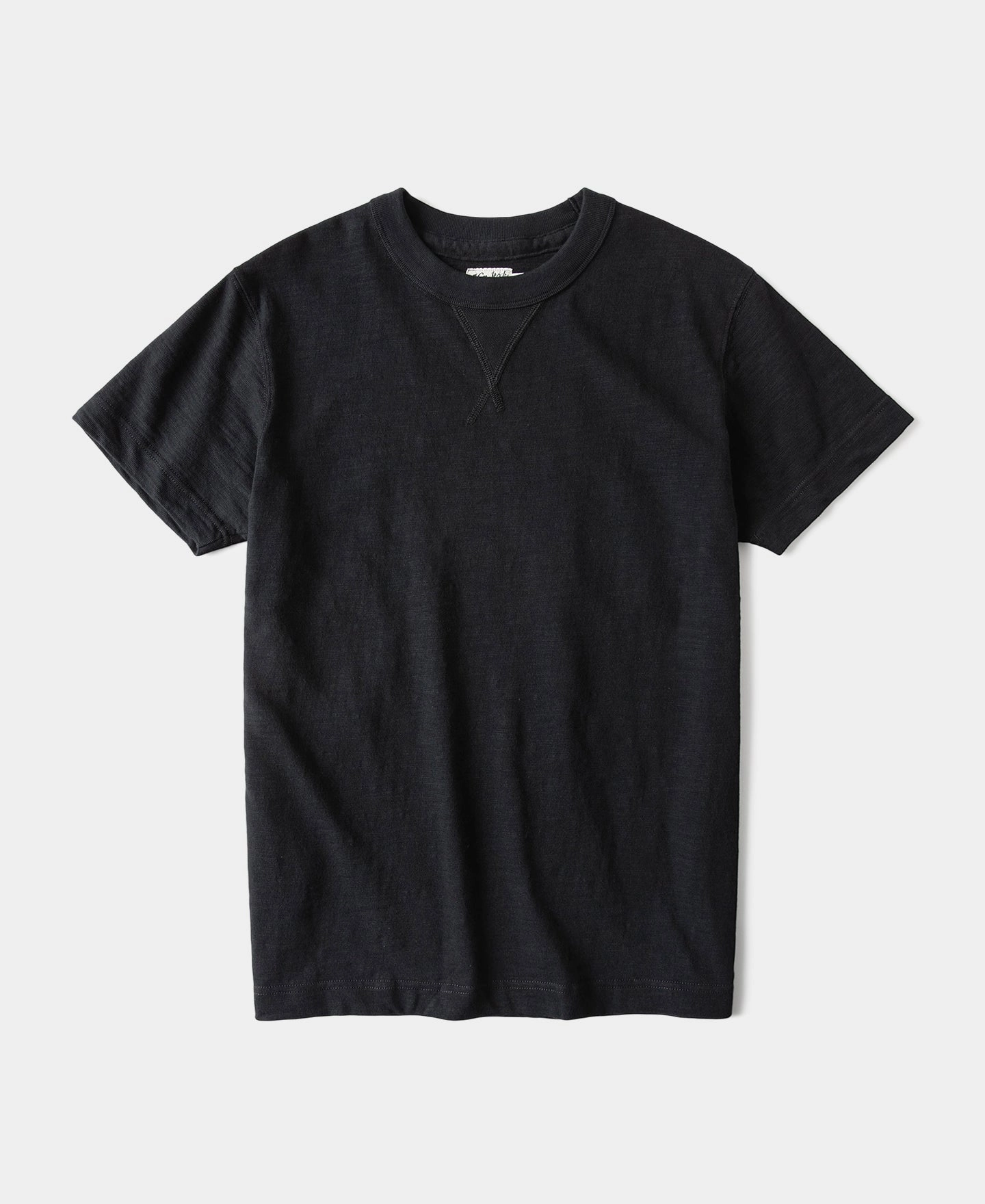 Casual Layer Wear Heavyweight Cotton Gusset Tubular T-Shirt - Black