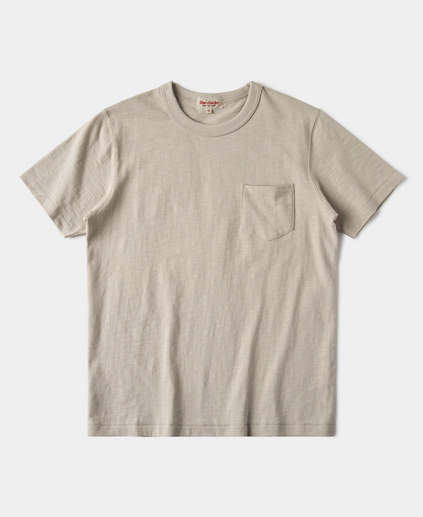 Organic Cotton sports performance 7.4 oz Slub Cotton Loopwheel Tubular Pocket T-Shirt - Oatmeal