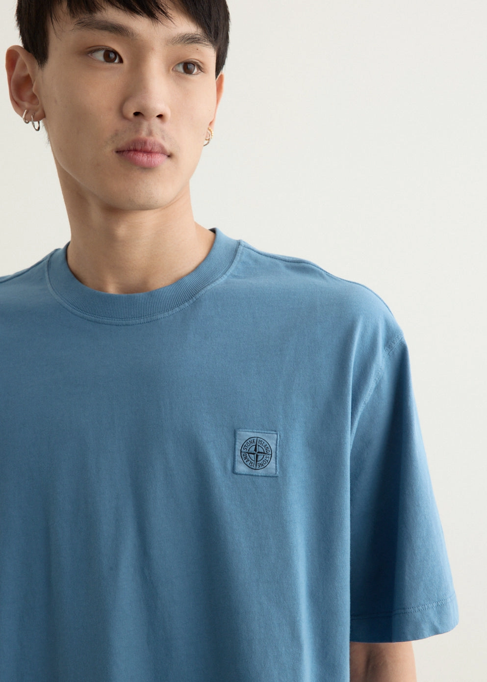 EcoConscious Processing Sustainable Regular Fit Compass Patch Overdyed T-Shirt