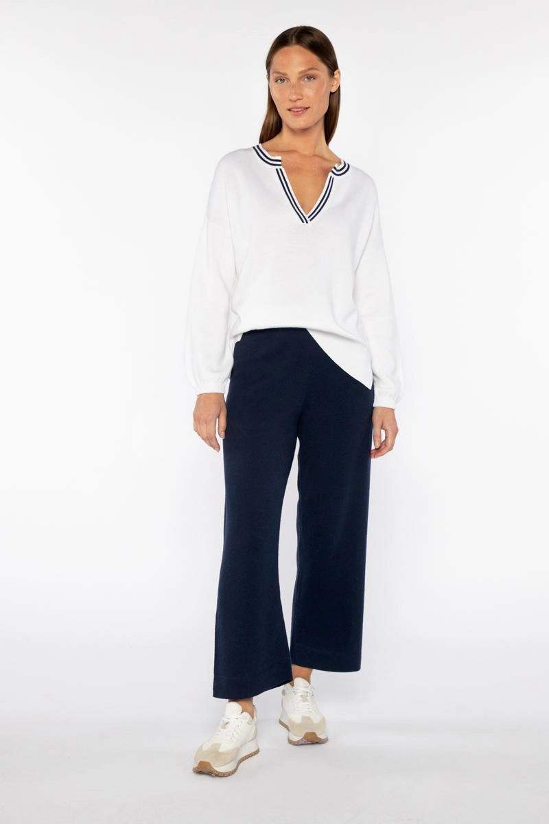 Warm Essentials Comfortable Stretch Gathered Sleeve Splitneck