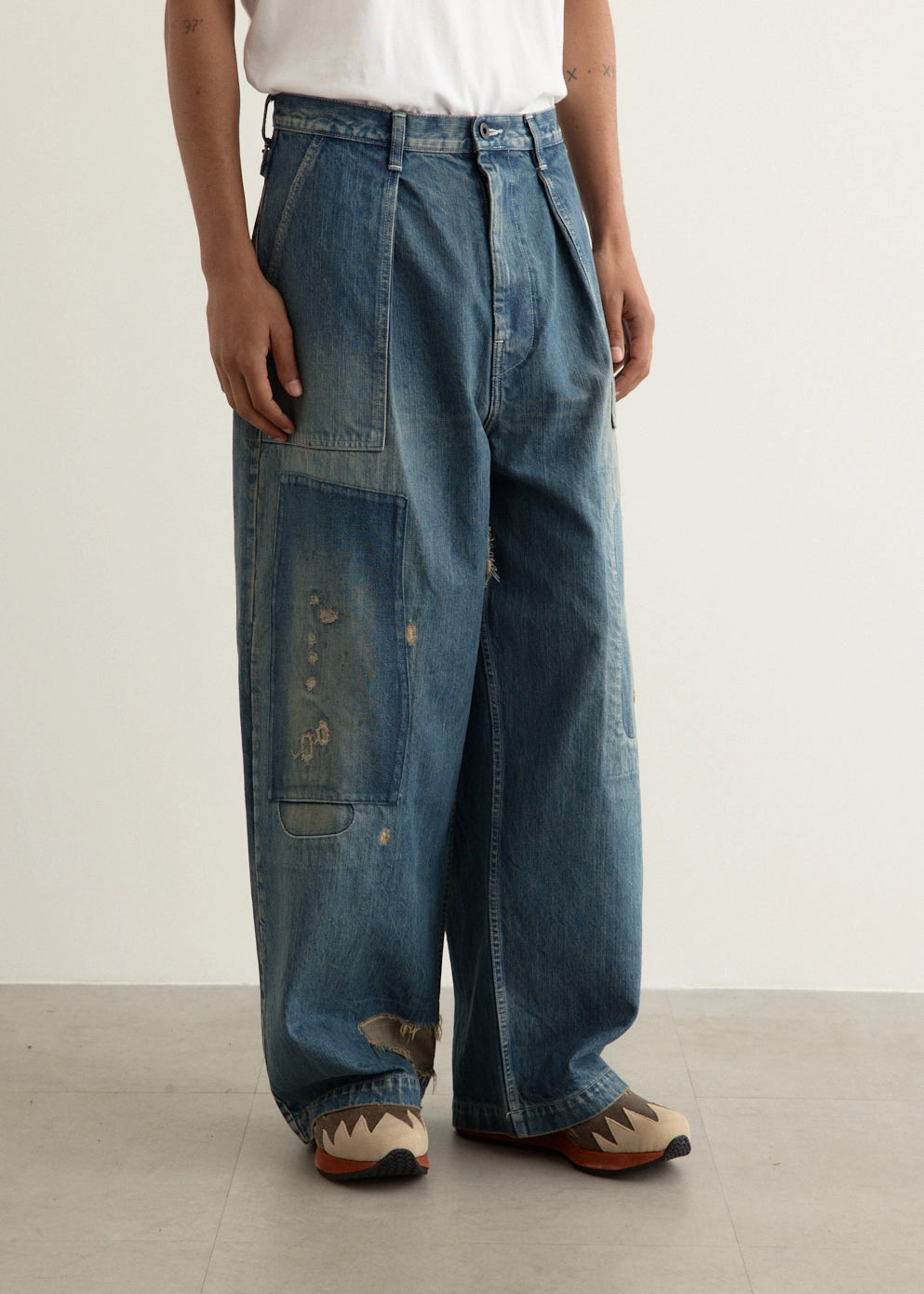 Polyester fabric 14oz Denim FATIGUE Baggy Pants (RUSHFIELD Remake)