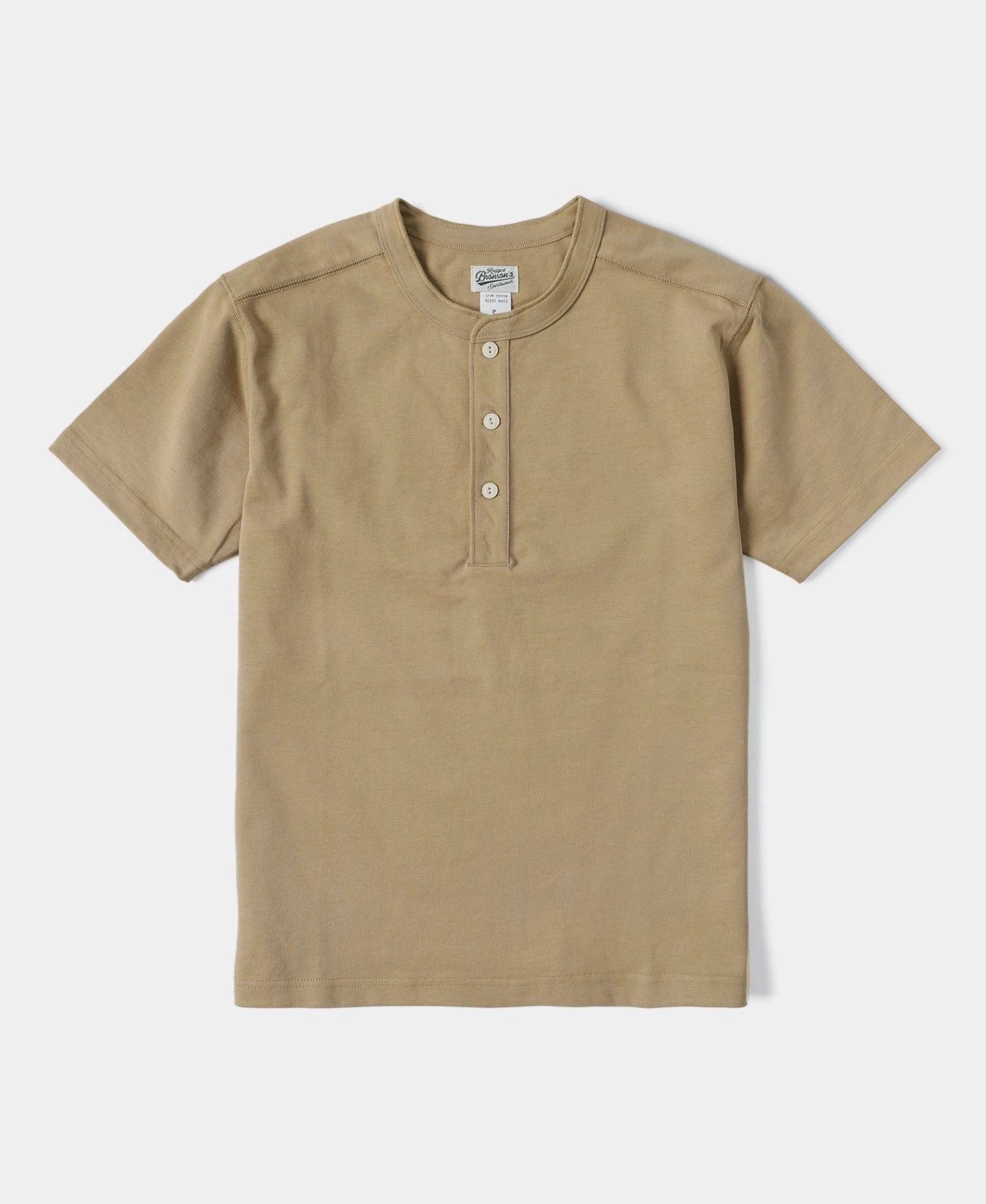 City Casual 10.6 oz Cotton Short Sleeve Henley T-Shirt - Khaki