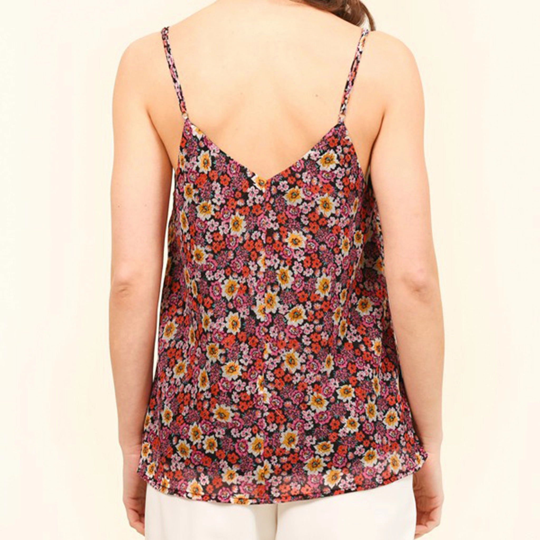 Gigio USA Women's Floral Print/Ruffle Tank DurableStitching