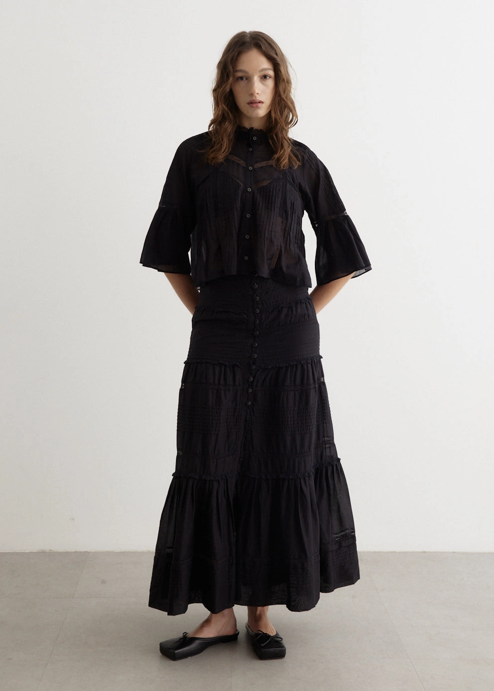 Non Restrictive Push Button Closure Gihane Skirt