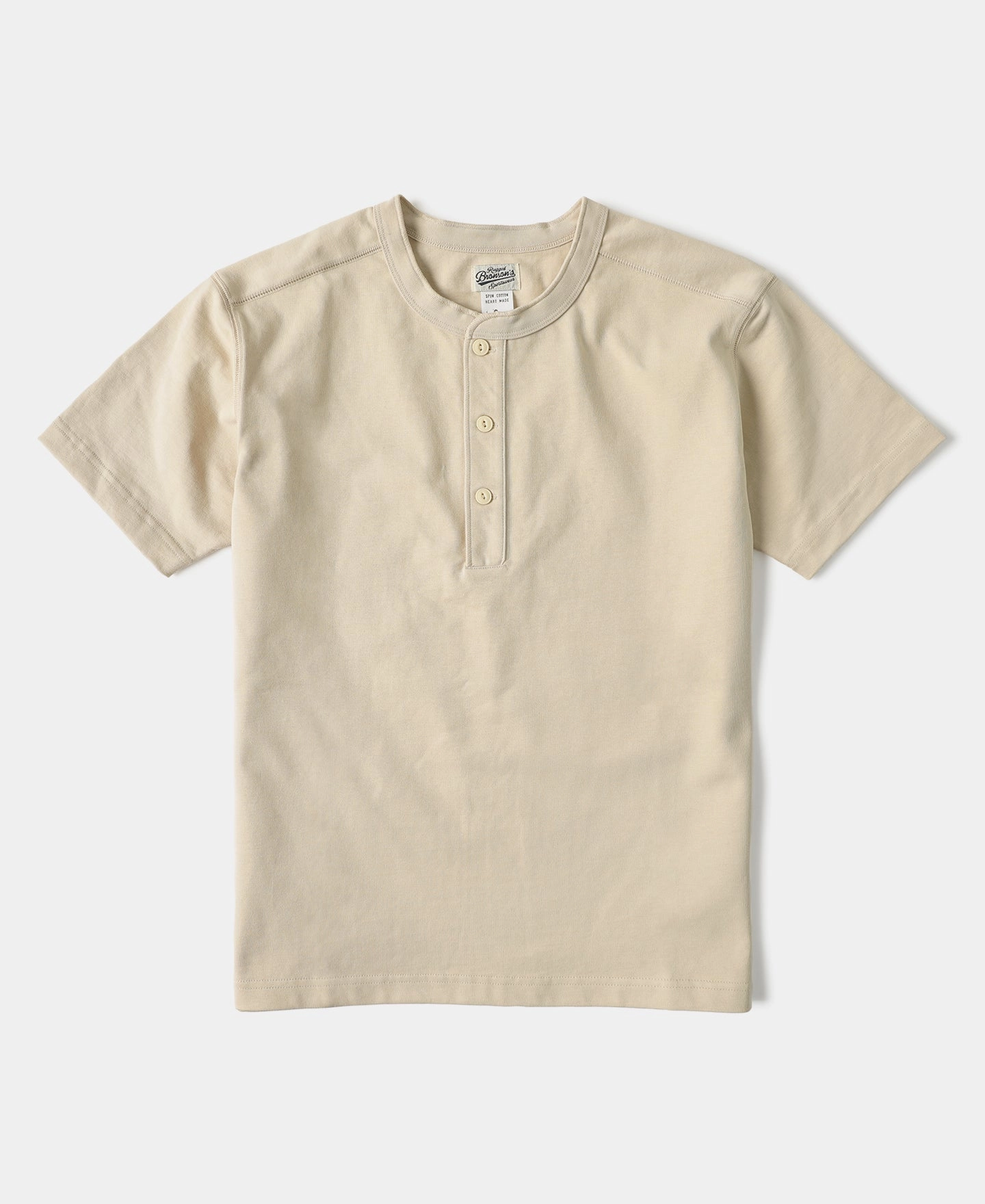 10.6 oz Cotton Short Sleeve Henley T-Shirt - Apricot Light and Soft Cozy Apparel