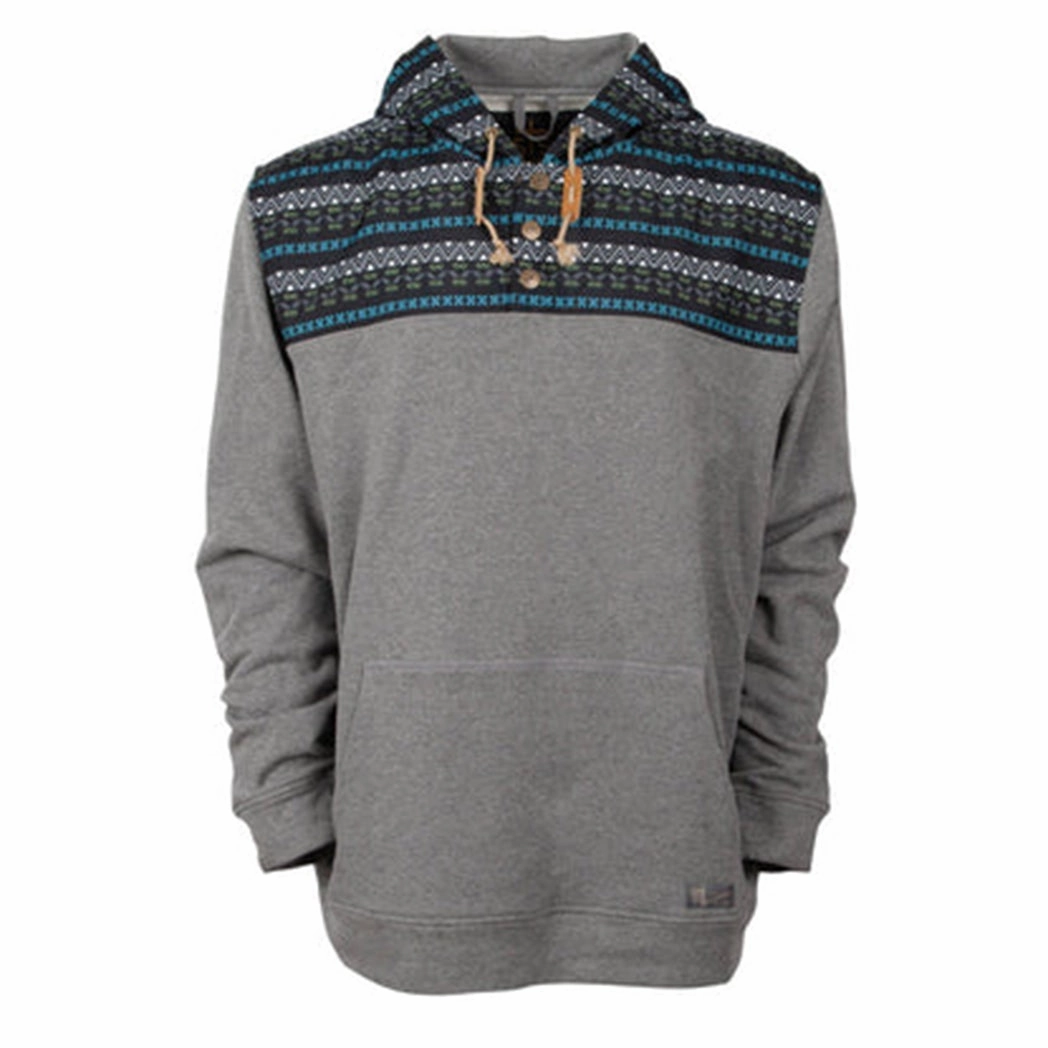 Quick Access Closures Noise Free Zipper STS Ranchwear Men's Ryland Grey Aztec Pullover