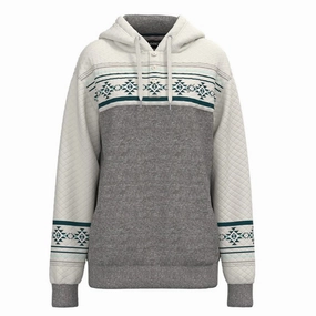 wrinkle free finish Hooey Women's Jimmy Grey & White Hoodie