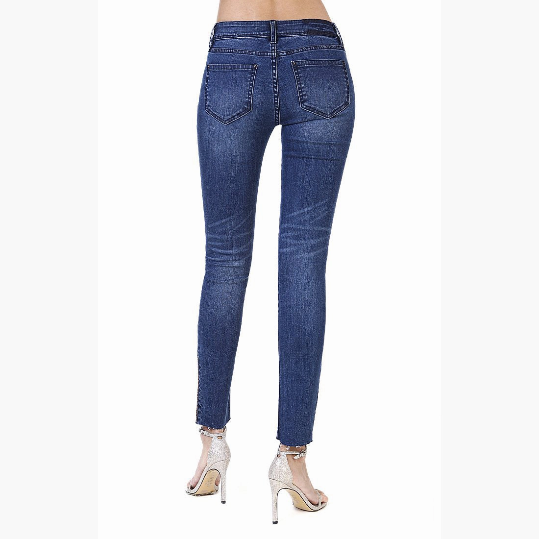 Grace in LA Women's Leopard Skinny Jean Comfort Fit