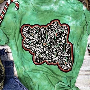 Green Santa Baby T-Shirt Anti Static Cloth Blend MeshPanelIntegration