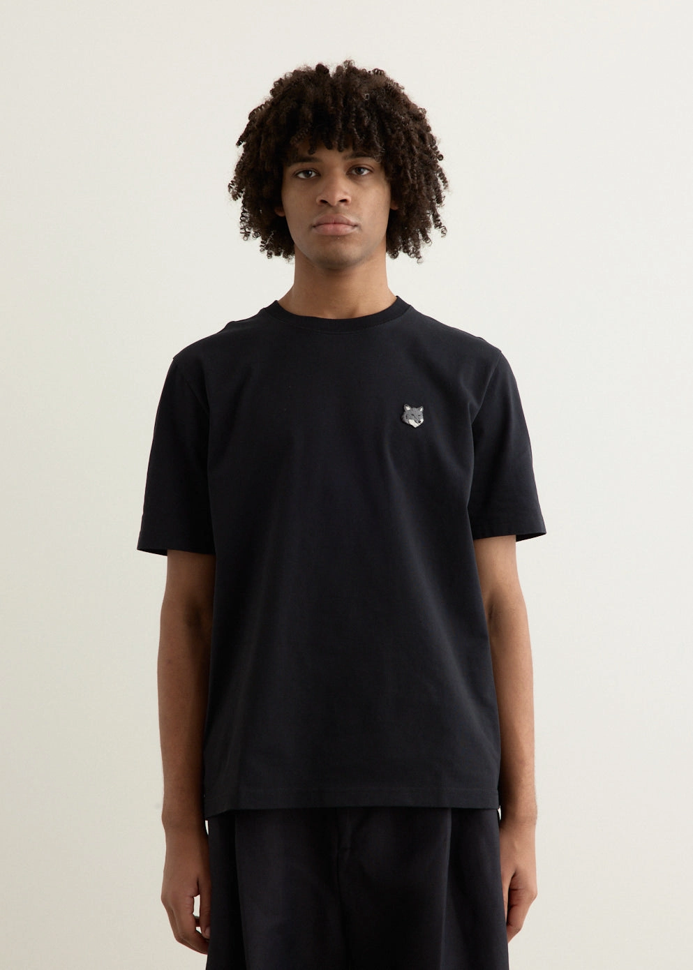 DurableStitching Modern Fit Grey Fox Head Patch Comfort T-Shirt