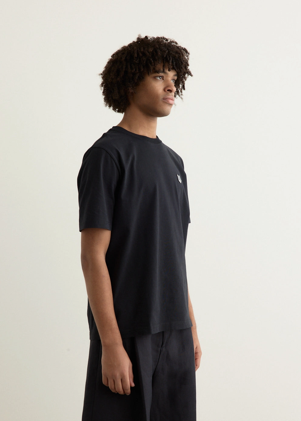 Comfortable Look Grey Fox Head Patch Comfort T-Shirt