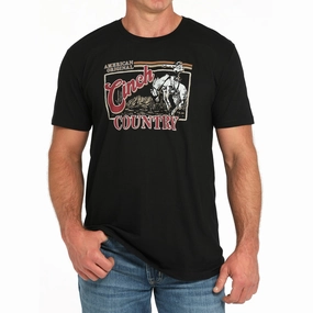 Abrasion Resistant Edges Formal Elegance Cinch Men's Country Bronc Black T-Shirt