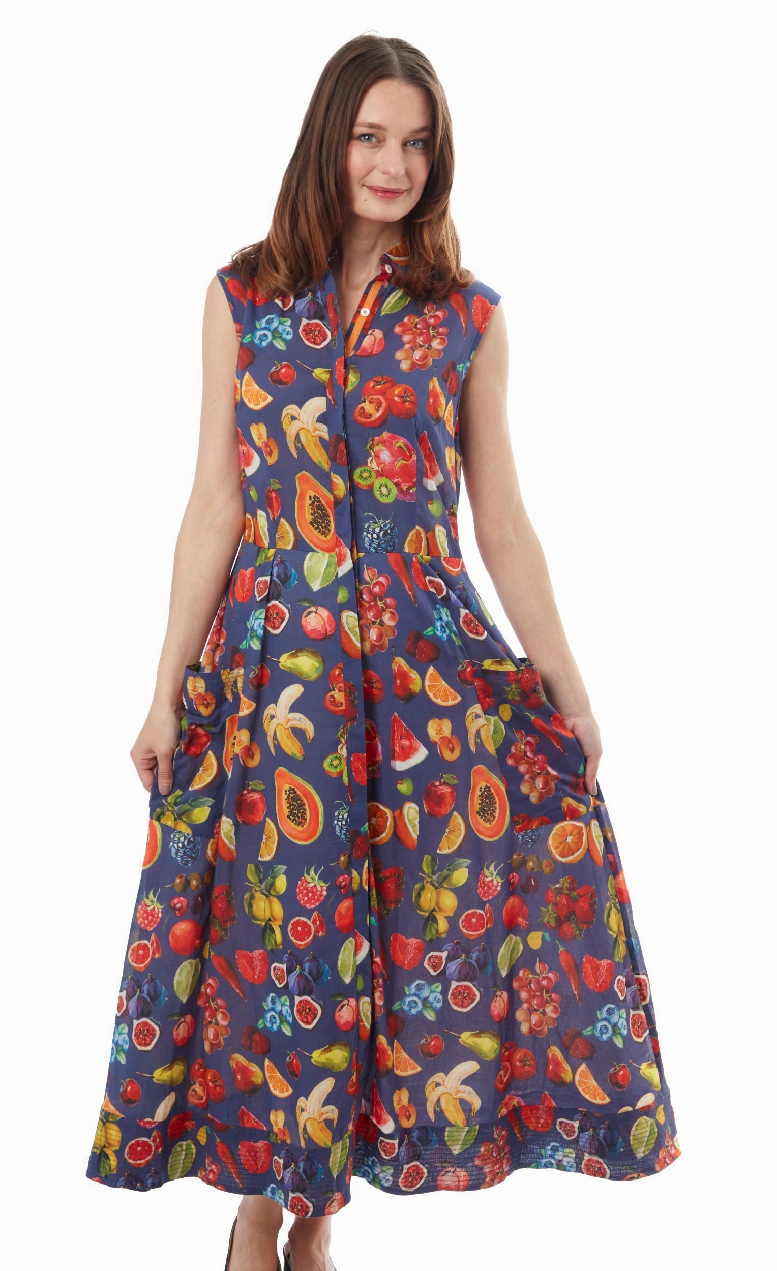Sea Island Dress - Fruit Print Flexible Fabric