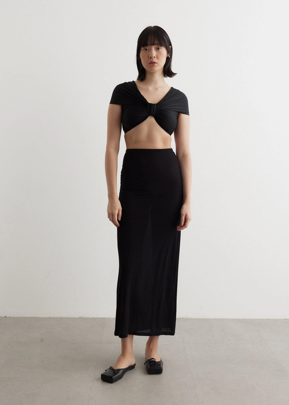 High Neck Reinforced Collar Haut Top