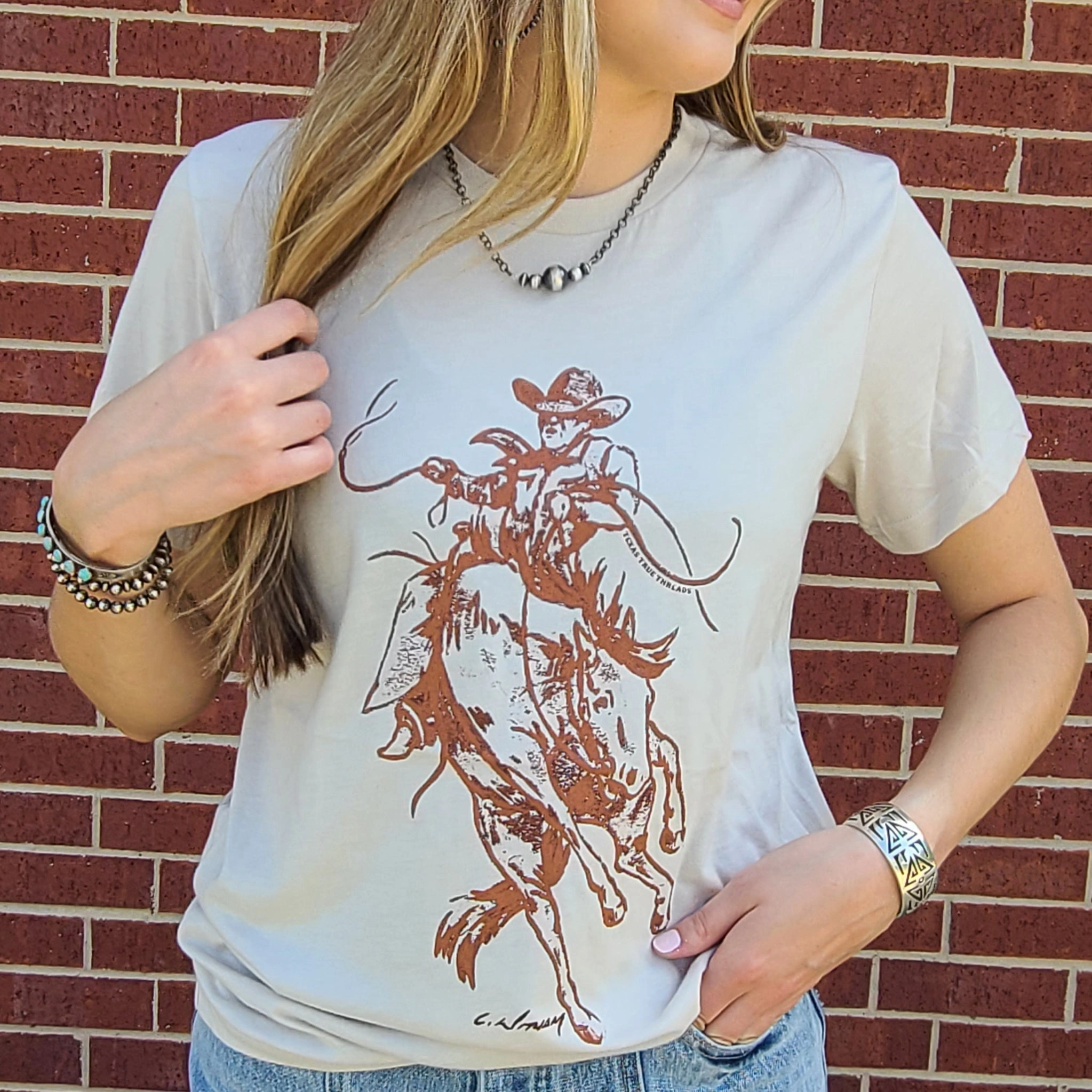 AntiStatic Material Texas True Threads Wild Willie Cowboy Tee