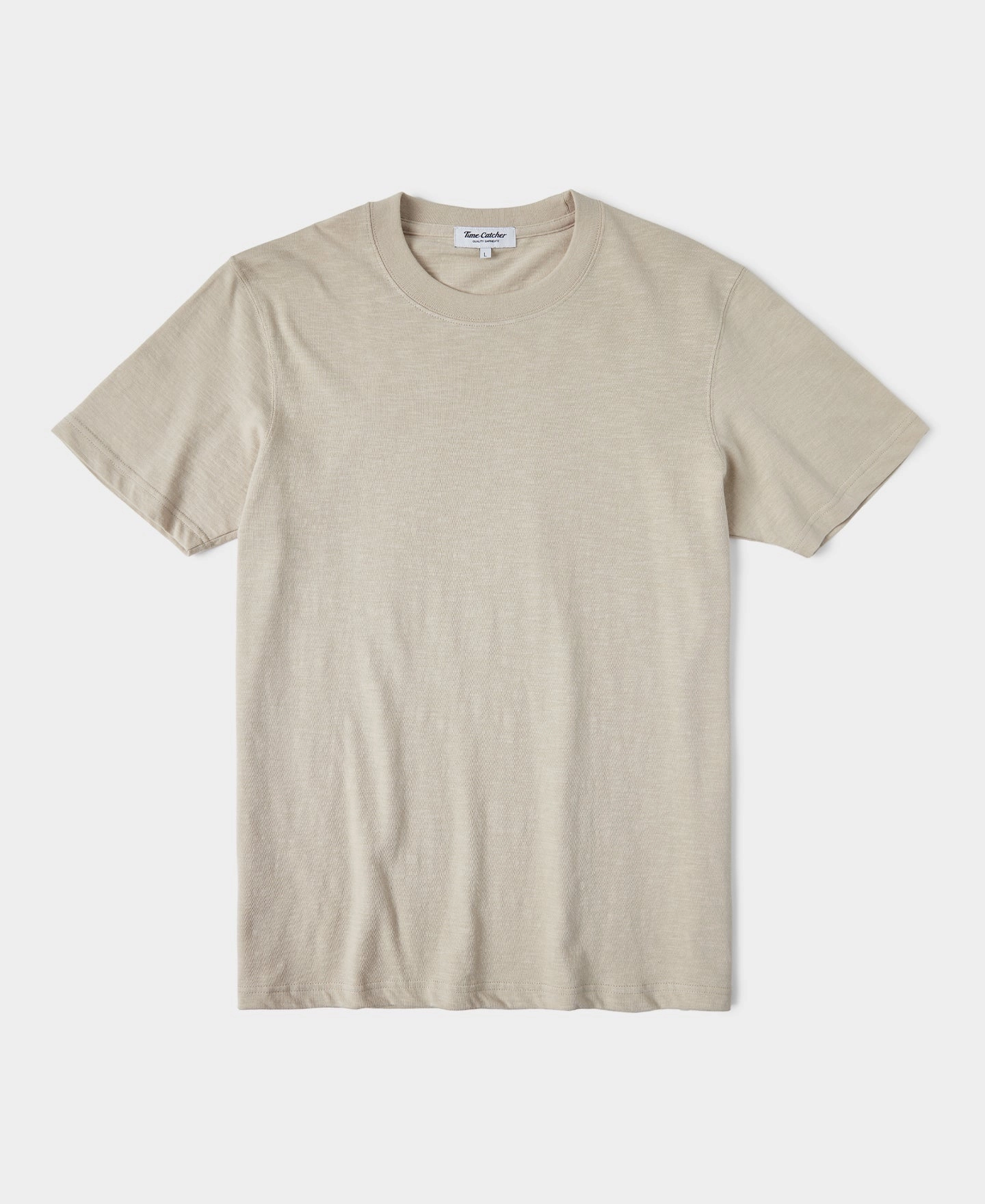 Performance Comfort Classic Fit Loopwheel Slub Cotton T-Shirt - Oatmeal