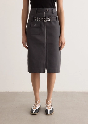Heavy Twill Midi Skirt Comfort Mood