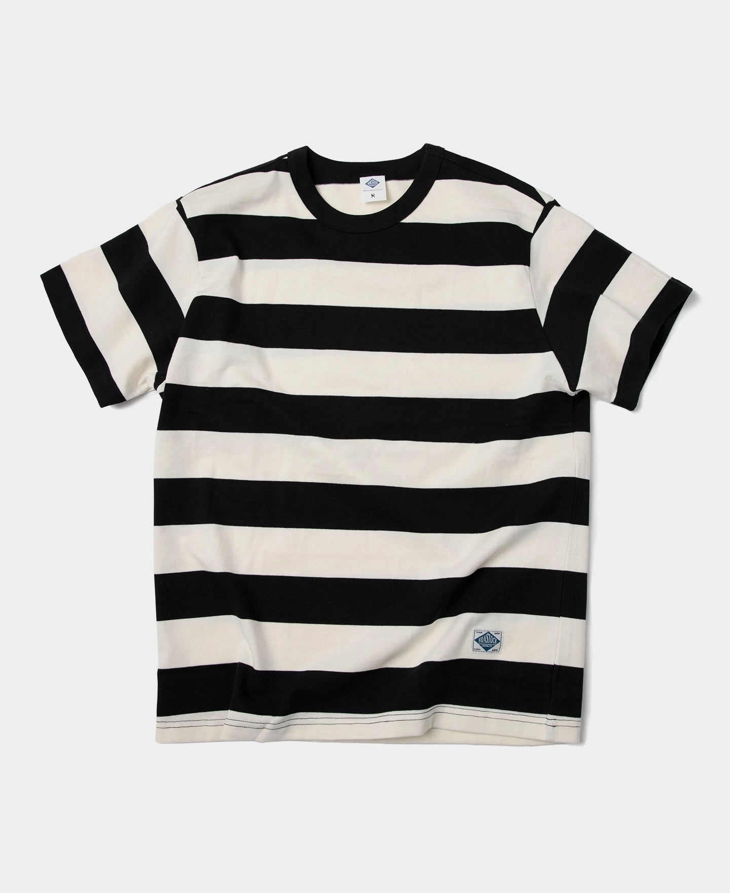 Heavyweight Cotton Wide Striped T-Shirt - Black/Apricot Fresh Comfort Style