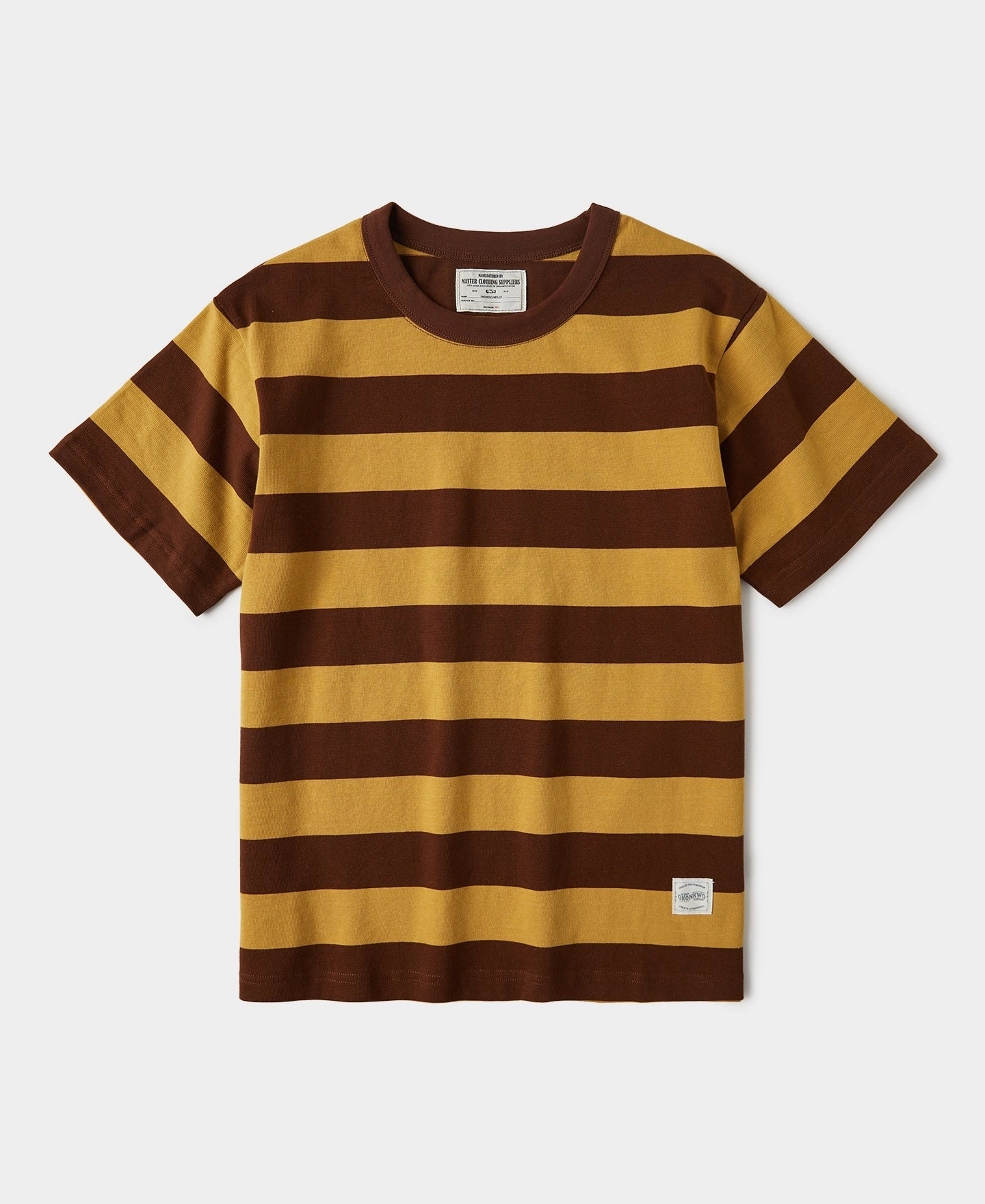 Heavyweight Striped Biker T-Shirt - Yellow/Brown Temperature Control Fabric