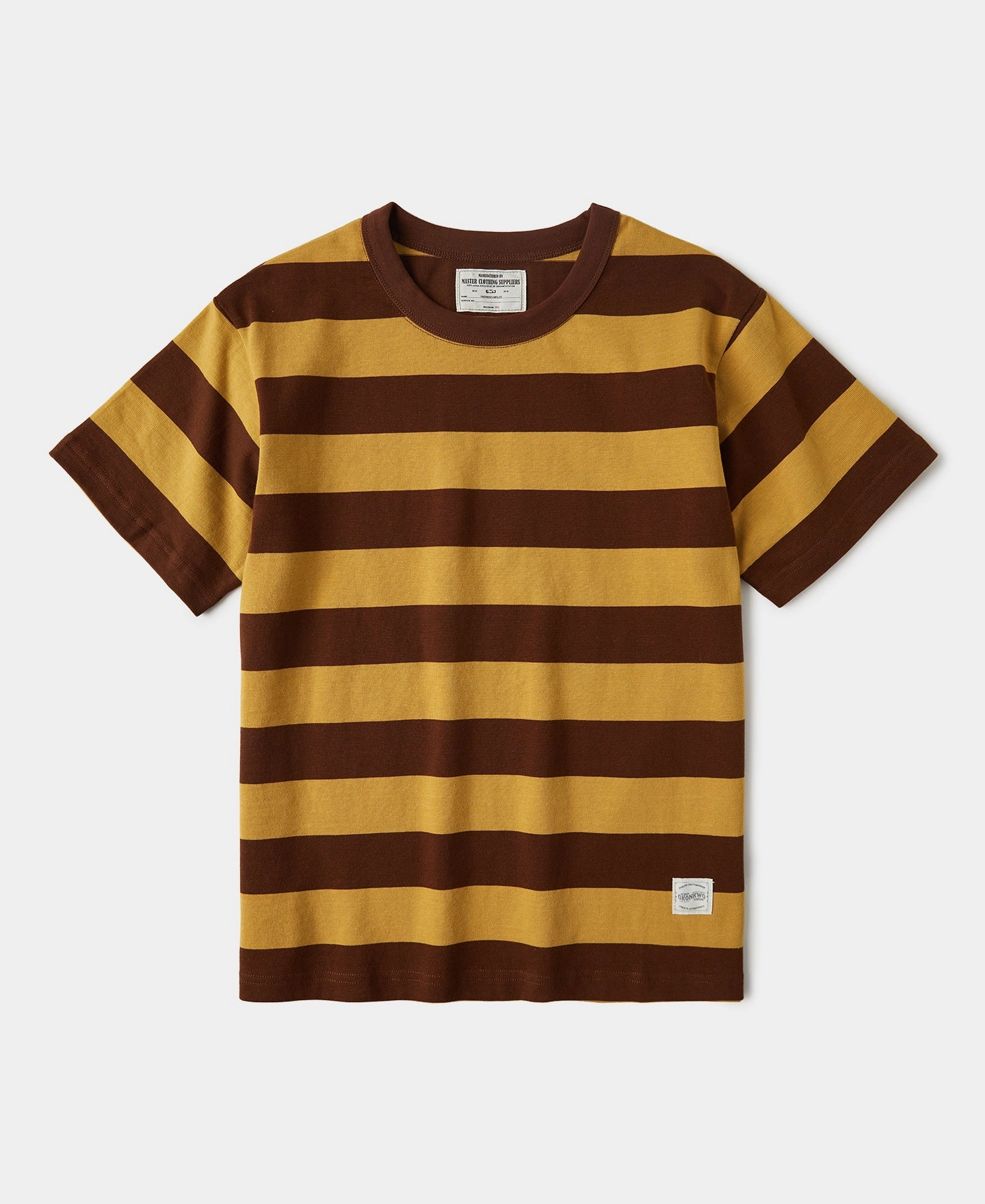 Versatile Option Heavyweight Striped Biker T-Shirt - Yellow/Brown