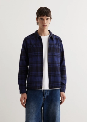 Heavyweight Zip-Up Flannel Casual Elegance