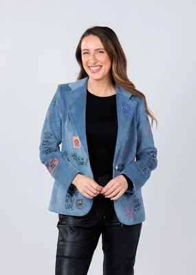 Helen Corduroy Jacket Tencel Blend Fabric Seamless Knit Design