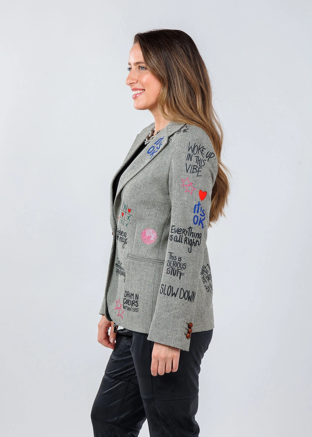 Helen Graffiti Jacket NonToxic Processing Bound Seam Finish