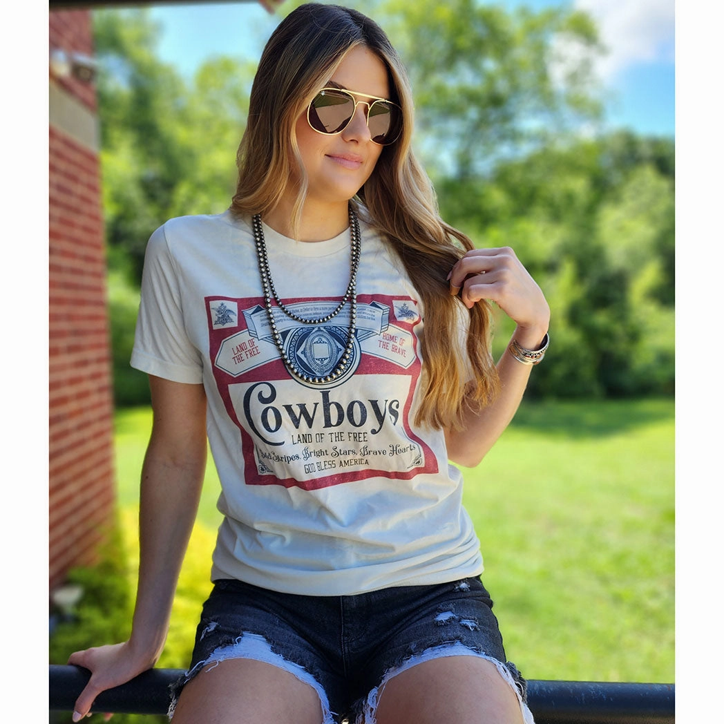 Cowboy Land of the Free Tee Buttonless Closure