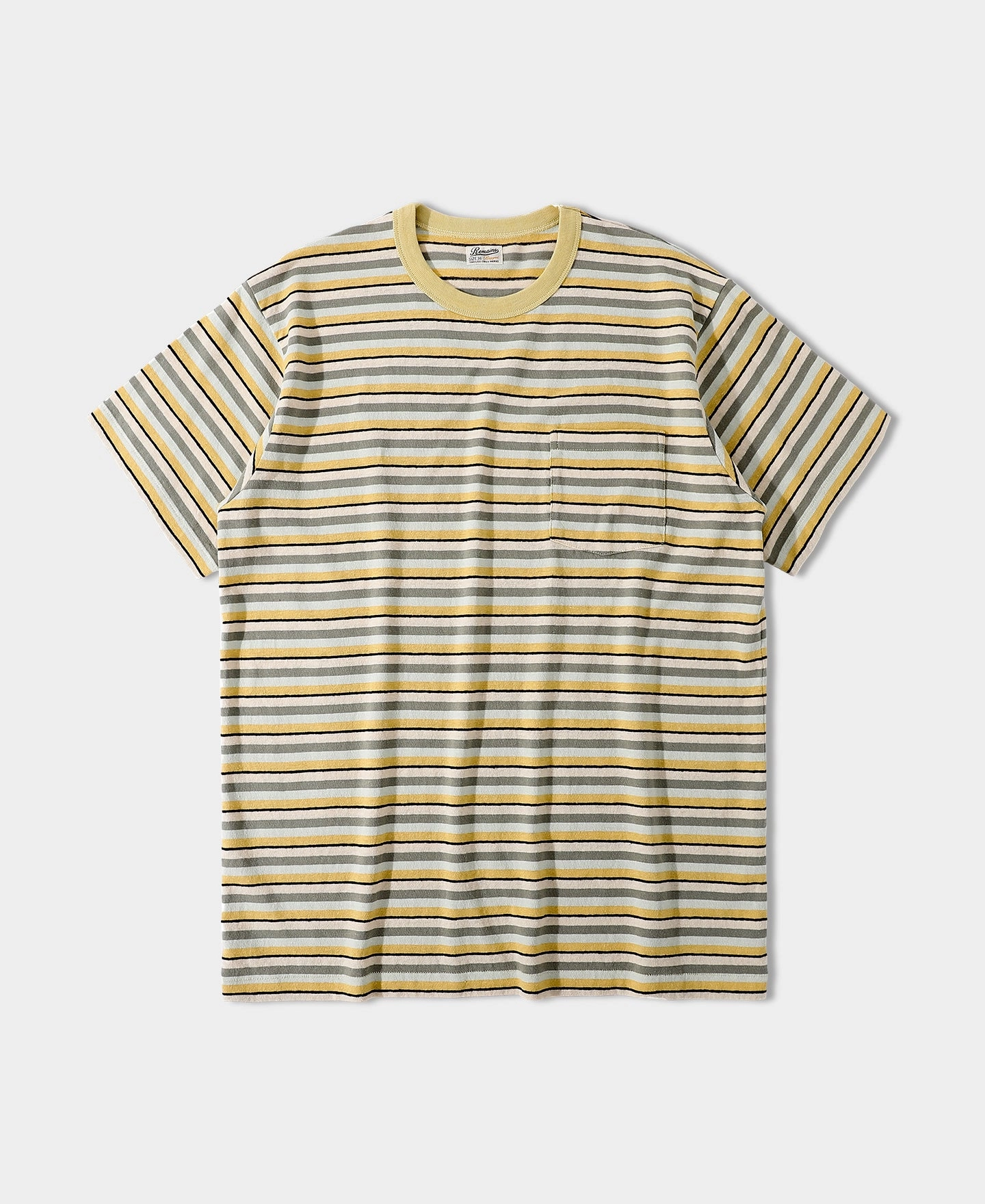 Sporty Style Hemp Organic Cotton Blend Stripe T-Shirt - Yellow