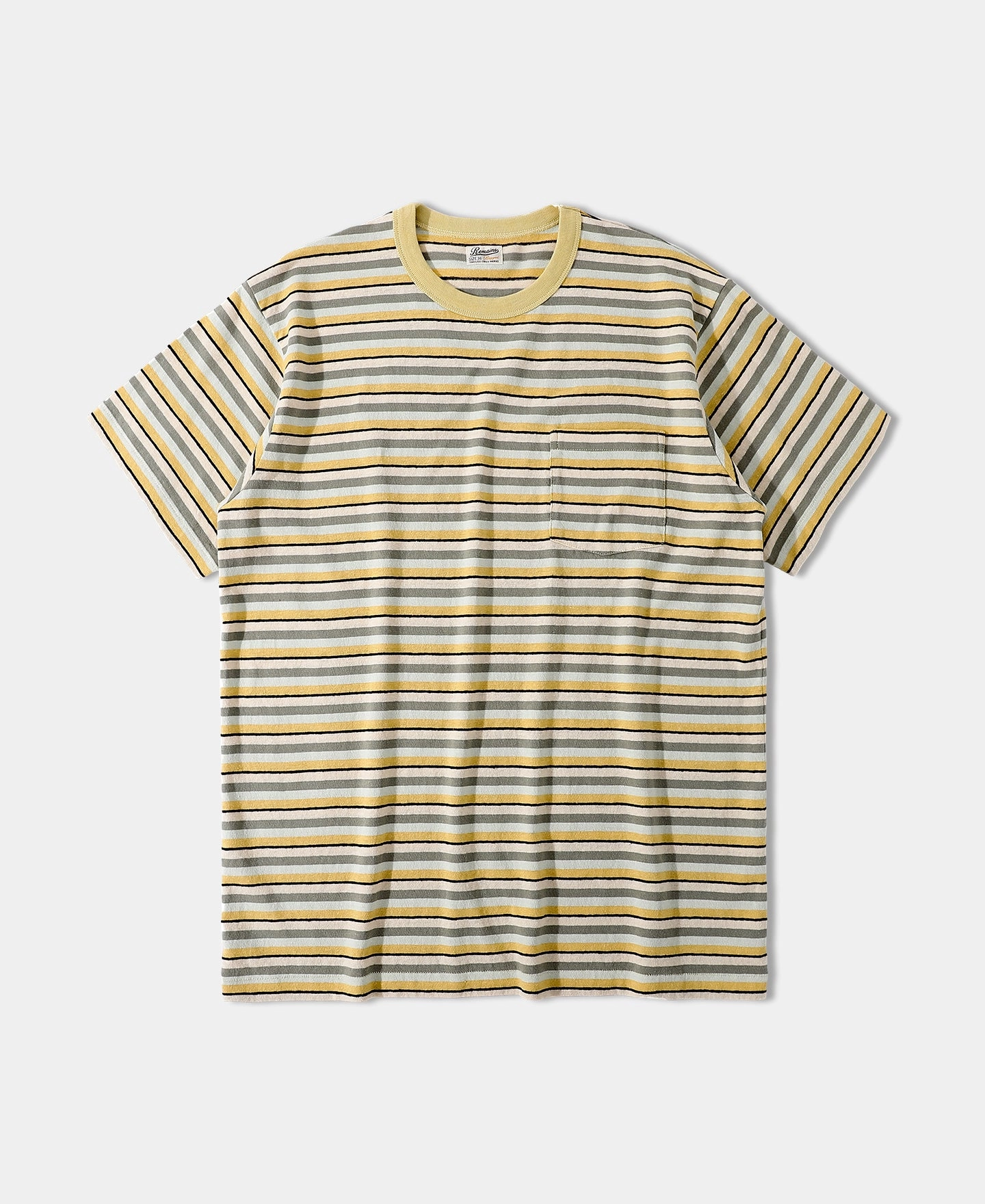 Day-to-Night Look Hemp Organic Cotton Blend Stripe T-Shirt - Yellow