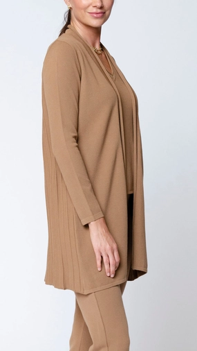 Amely Shawl Collar Mid-Length Cardigan - Mocha Snuggly Pieces Everyday knitwear